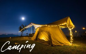 絶妙な組み合わせはドームテントとタープを連結して作るレイアウト空間！